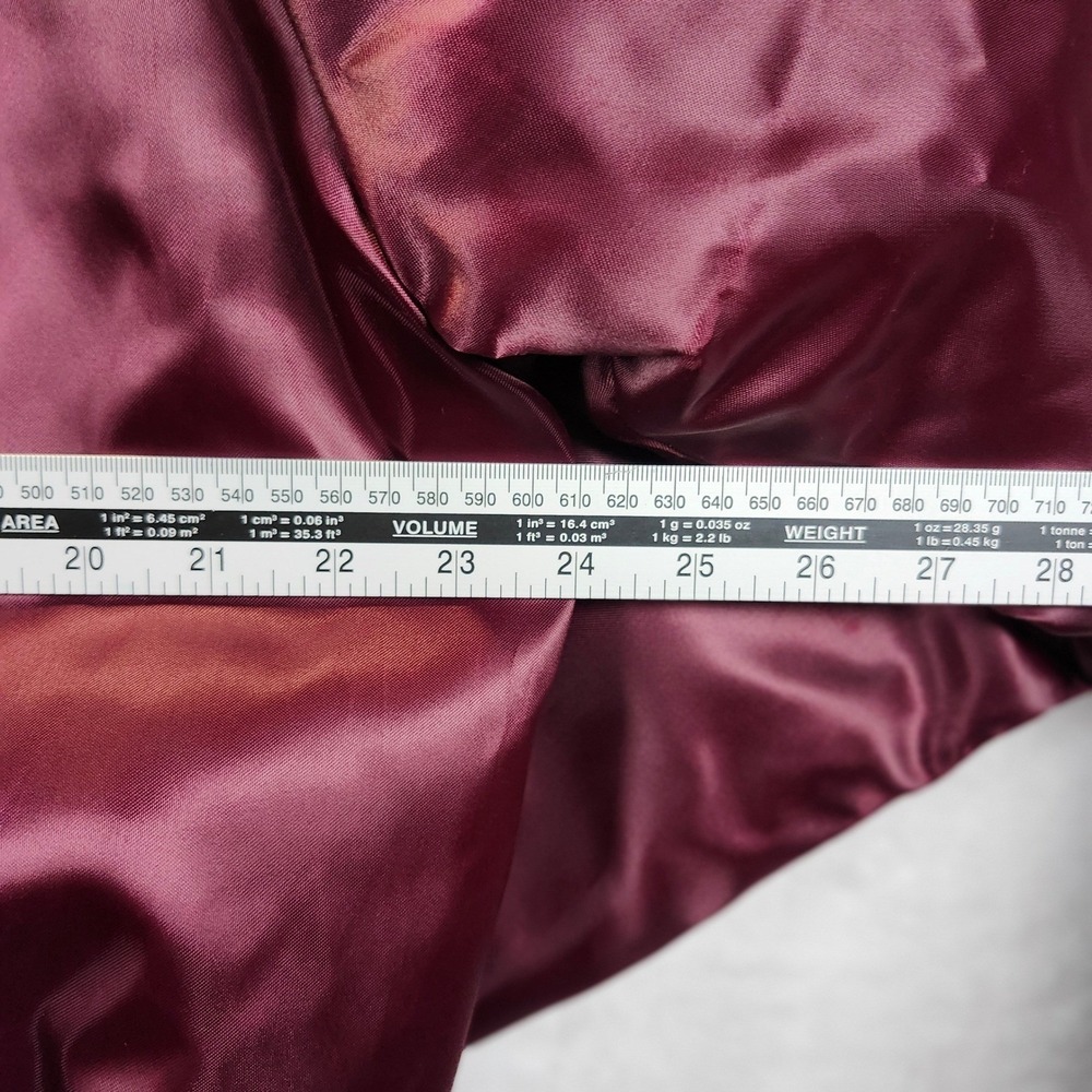 VINTAGE 80's Westark USA Burgundy Satin Bomber Jacket Bowling Pins Pins Large - Picture 8 of 9